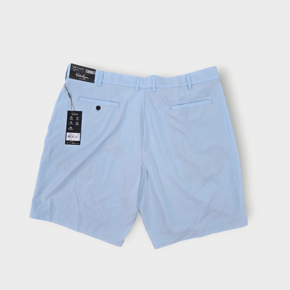 Walter Hagen Men's 42 P11 Micro Lines Soft Blue Golf Shorts 9" Inseam Gripper - Picture 7 of 8